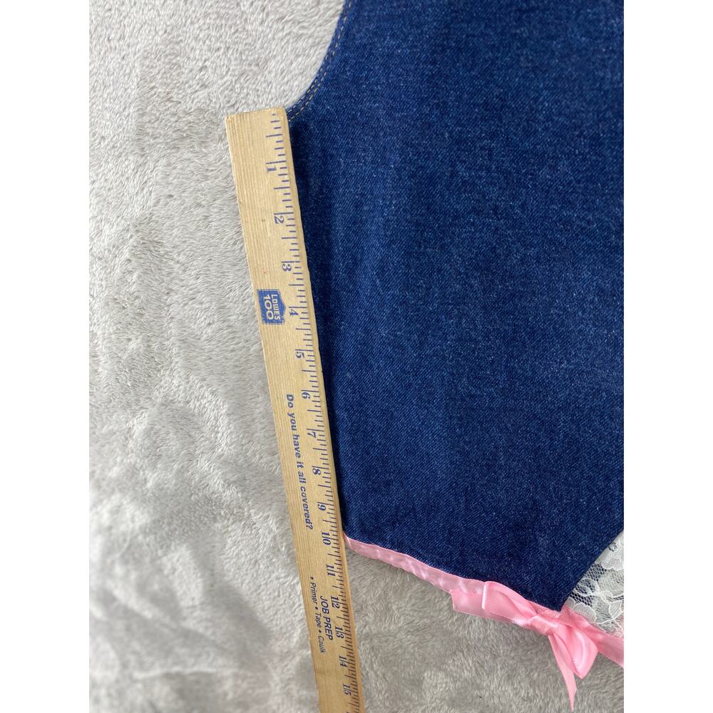 Custom Coquette Bow Denim Shorts 🎀 Fairy Kei Lace Wrangler 38 - Picture 8 of 9